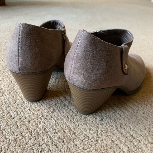 Taupe Suede Ankle Booties - Picture 5 of 8